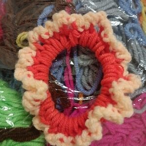 3 *Creamcicle* Orange and Cream Hair Scrunchie Accessory Set